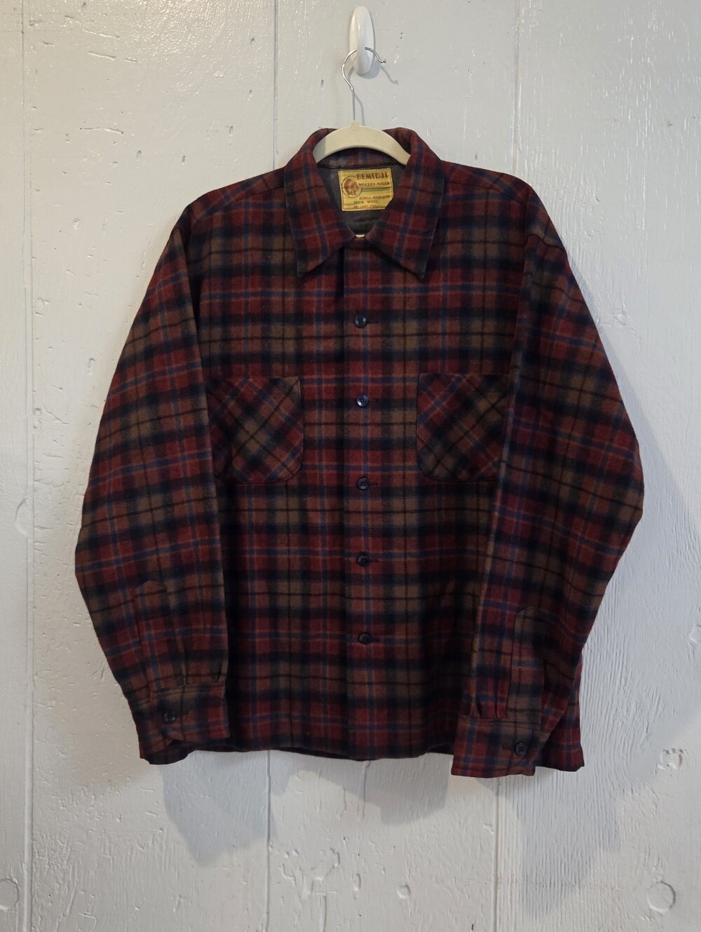 Bemidji Woolen Mills Vintage Red Plaid Wool Shirt Jacket